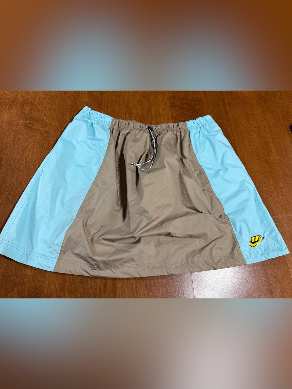 Nike Colorblock Skirt in Light Blue & Brown